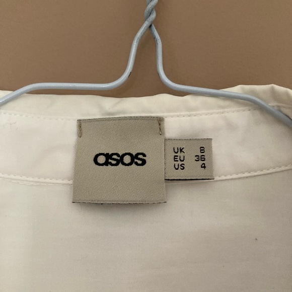 ASOS Cropped drop shoulder blouse - white - size US 4 - Picture 3 of 8